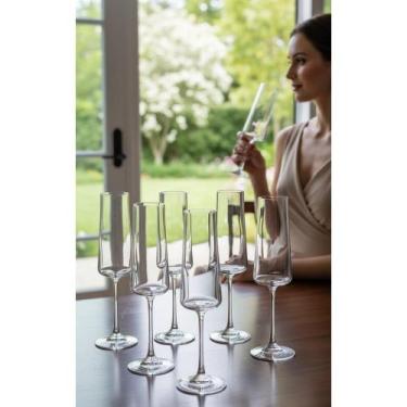 Imagem de 6 Taças Cristal Champanhe 210ml Elegância Refinada - Congratulations S