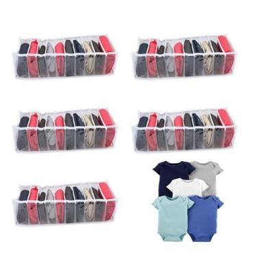 Imagem de Organizadores Para Roupas Intimas E Body De Bebê em PVC (5 peças) - Ci