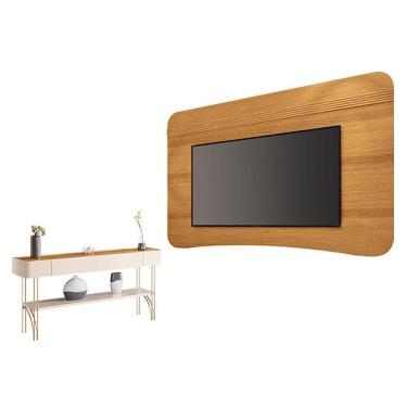 Imagem de Painel Suspenso Armony Cinamomo com Aparador Vivant Off White Cinamomo - HB Móveis