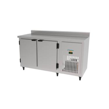 Imagem de Balcão Refrigerado Encosto de Inox 2 Portas 1,35 mts com Interior Galvanizado 4130KBSC135D Kofisa