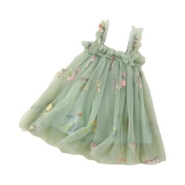 Imagem de Vestido De Princesa Para Meninas Pequenas Com Suspensórios De Malha, L