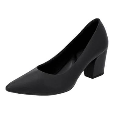 Imagem de Sapato Feminino Elegante Couro Conforto Salto Medio Usaflex-Feminino