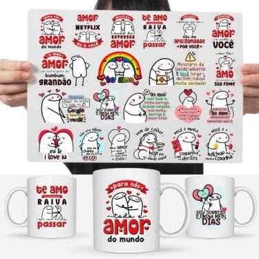 Imagem de Cartela Adesivos Dia dos Namorados Te Amo Caneca Flork DTF UV - Gravia