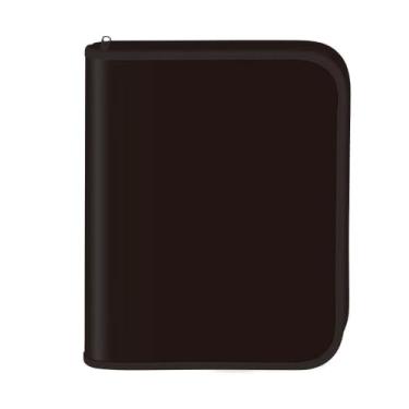 Imagem de DAC - Caderno Argolado Universitario em PVC com 48 folhas All Black - Fechamento em Zíper