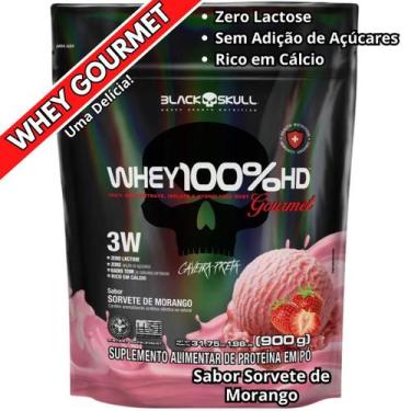 Imagem de Whey Protein 100 HD Refil Black Skull Isolado Hidrolisado Concentrado,