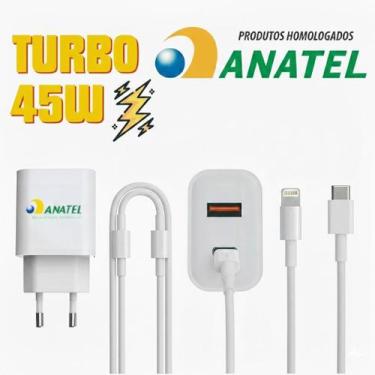 Imagem de Carregador Ultra Turbo 45W e Cabo Tipo C x Lightning Compatível com iP