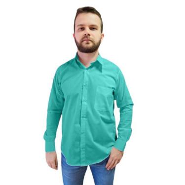 Imagem de Camisa Masculina Social Manga Longa Plus Size Com Algodão - Repelique,