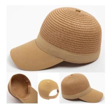 Imagem de Chapéu de Praia de Palha Boné Feminino Único c/ Regulagem - CliqueComp