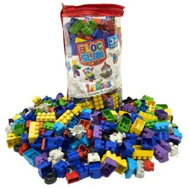 Imagem de Blocos De Montar 350 Peças Educativos Colorido Brinquedo - LucToys