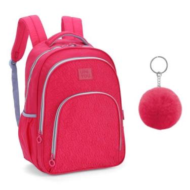 Imagem de Mochila de Costas com Chaveiro Juvenil UP4YOU, Rosa