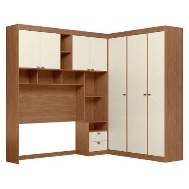 Imagem de Quarto Casal Lugano Jatobá Areia Acetinado - Santos Andirá