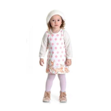 Imagem de Vestido manga pêlo marfim 1 ano pimentinha kids