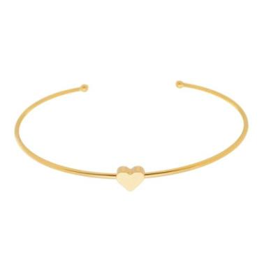Imagem de Bracelete Slim com Coração Banhado em Ouro 18K - Syrena Joias