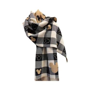 Imagem de Cachecol Feminino De Luxo Para Inverno Em Caxemira Com Borlas Longas, 