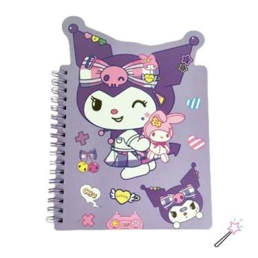 Imagem de Caderneta Caderno Espiral 1/4 Hello Kitty Sanrio Personagem:Kuromi, Ku