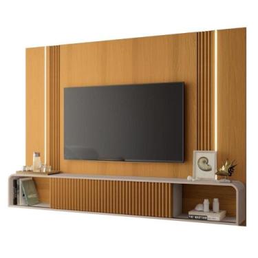 Imagem de Painel com Nicho e Led Para TV Até 85 Polegadas 2,19m Ômega - HB MOVEI