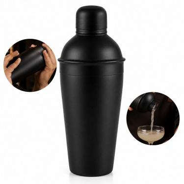 Imagem de Coqueteleira Profissional Inox Preta 550ml com Tampa e Vedação para Bar e Coquetelaria Aço Inoxidável Preto Yeet 6CM