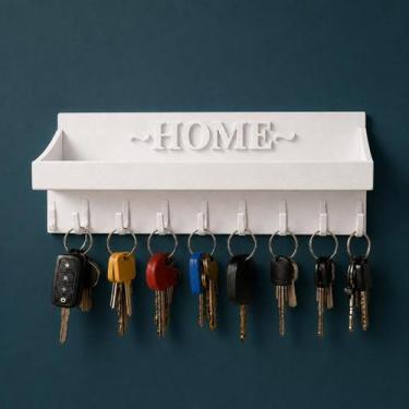 Imagem de Porta-Chaves Decorativo de Parede com Prateleira e Suporte para Óculos