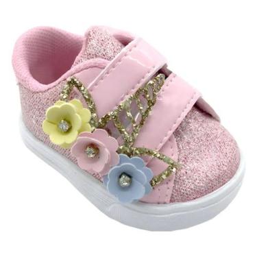 Imagem de Sapatinho de Bebê Tenis de Bebe Unicórnio Rosa Sapato Calçado Infantil