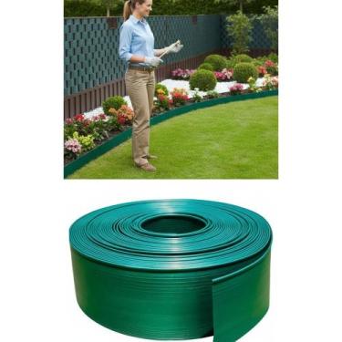 Imagem de Separador De Grama 25m X 10cm - Jardim Perfeito Verde Escuro - Congrat