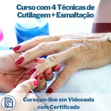 Imagem de Curso on-line em videoaula com 4 Técnicas de Cutilagem + Esmaltação com Certificado