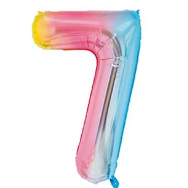 Imagem de Balão de número metalizado multicolor gigante - 75 cm (7)