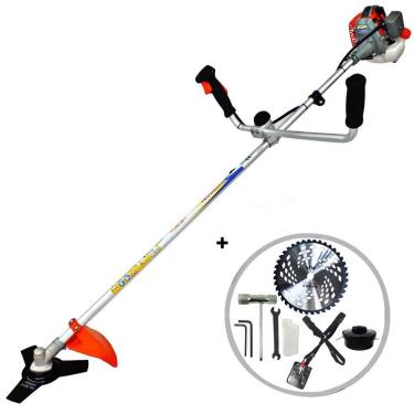 Imagem de Roçadeira Profissional Lateral Vulcan VR260P 2T 26CC 0,9HP Alta Potência com Lâmina 3 Pontas + Disco Circular de Videa NS05 40 Dentes Furo 1" (25