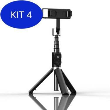 Imagem de Kit 4 Fill Light Selfie Stick Mini Monopod Bluetooth + Tripe - Stand