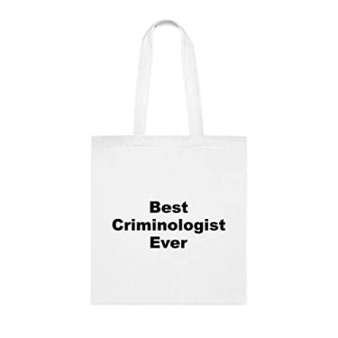 Imagem de Bolsa tote criminologista, bolsa criminologista, presente criminologista, presente para criminologista, bolsa de ombro criminologista, bolsas reutilizáveis criminologista, ideia de de Natal, Branco