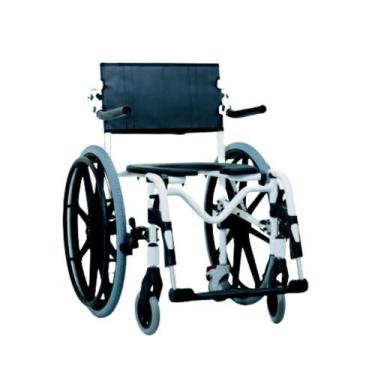 Imagem de Cadeira De Banho Em Alumínio Com Rodas Grandes Para 120 Kg Modelo H1 -