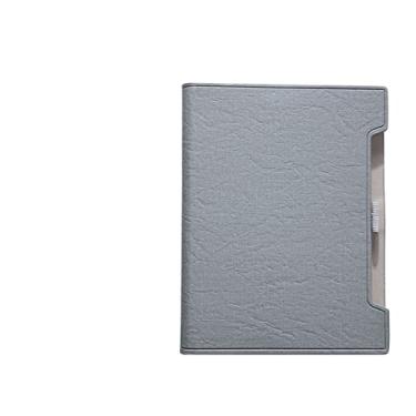 Imagem de Agenda de couro A5 Agenda Planner Pasta 6 anéis Papelaria de Escritório Bloco de Notas Agenda Agenda Recarga, cinza, 2 peças