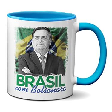 Imagem de Caneca Brasil com Bolsonaro Presidente Presente (Azul)