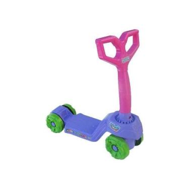 Imagem de Patinete Infantil Mini Scooty Roxo Com Roda Verde - Calesita
