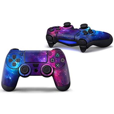 Imagem de Capa adesiva de vinil UUShop para controle PlayStation 4 PS4 roxo azul galáxia