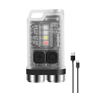 Imagem de Qudai Mini lanterna LED chaveiro lanterna recarregável bolso luz à prova d'água com 5 níveis de brilho 4 cores fonte de luz para camping caminhadas uso de emergência