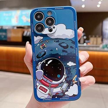 Imagem de Para iPhone 14 13 Pro Max 12 11 Pro Max XS X XR 8 7 Plus SE 2020 2022 Astronaut Silicone Soft Cover For iPhone 13 14 12 11 Case,Blue,For iphone 12