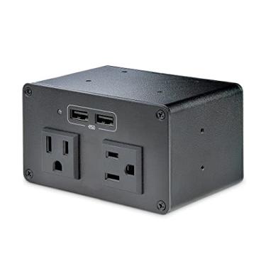 Imagem de StarTech. Módulo de tomada de energia para caixa de conectividade de mesa de conferência - 2X alimentação CA e 2X USB-A - Hub de alimentação e carregamento (MOD4POWERNA)
