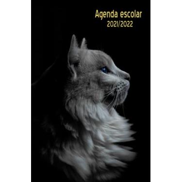 Imagem de Agenda escolar 2021-2022: agenda día página gato- planificador escolares para estudiantes 2021-2022 , diaria y mensual , primaria Colegio secundaria estudiante