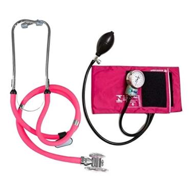 Imagem de Kit Academico Aparelho De Pressao + Esteto Rappaport Duplo (Rosa)