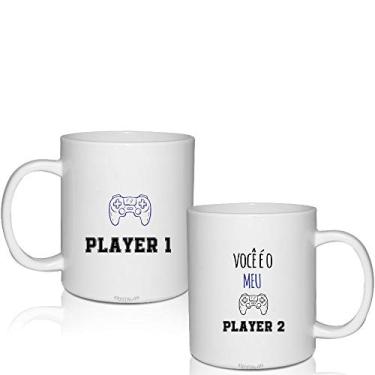 Imagem de Kit 2 Canecas Brancas Personalizadas - Player 1&2 - Dia dos Namorados