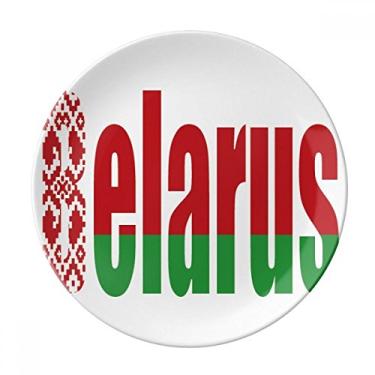 Imagem de Prato de nome da bandeira de Belar de porcelana decorativa Salver louças de jantar