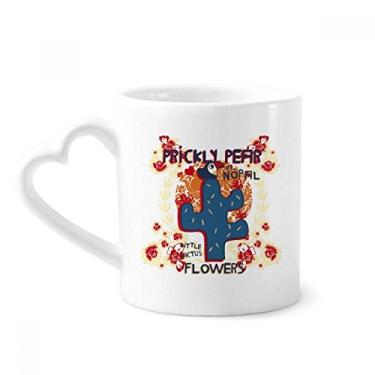 Imagem de Suculentas Cacto em vaso Caneca de cerâmica para café Copo de coração de vidro