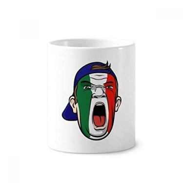 Imagem de Bandeira da Itália para maquiagem facial, cabeça de escova de dentes, suporte para caneta, copo de cerâmica