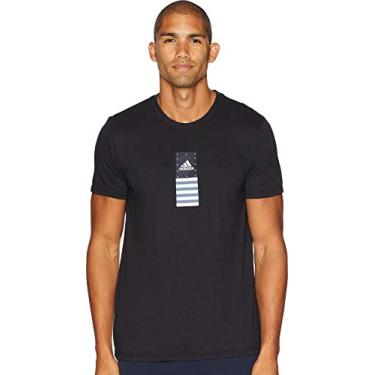 Imagem de Camiseta masculina Adidas Athletics Stack Badge Of Sport, Preto, X-Large
