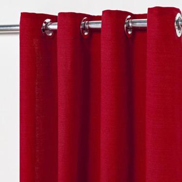 Imagem de Cortina Rústica Lisa 2,80 M X 1,60 M - Vermelho - Reliquias Do Interio
