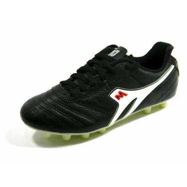 Imagem de Chuteira AZZURRA Campo couro pto/bco - Mathaus