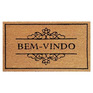 Imagem de Capacho Tapete de Porta Fibra de Coco Grande Antiderrapante Entrada (Bem-Vindo)