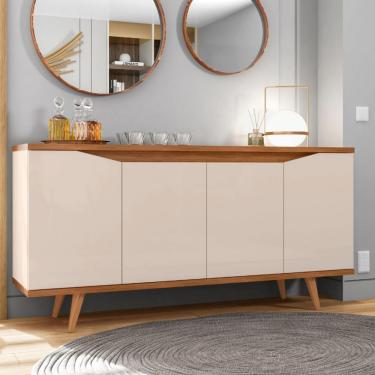 Imagem de Balcão Buffet 4 Portas Grace Casa D - Off White/Cedro