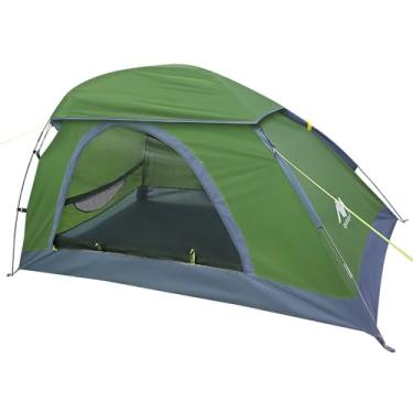 Imagem de AYAMAYA Barraca para 1 pessoa para mochila – Barraca leve de caminhada para uma pessoa única com claraboia e à prova d'água para chuva e saídas de solo, fácil configuração, barraca pequena para um