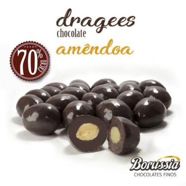 Imagem de Confeito De Amêndoa Com Chocolate 70% Cacau Borússia Chocolates - Ború